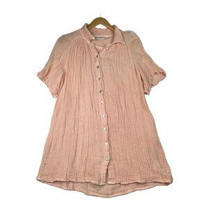 Jen's Pirate Booty Button Up Tunic Size Small  Peach